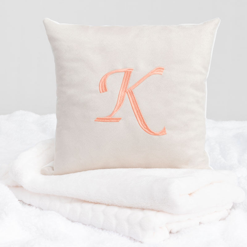 Cushions with outlet initials on them