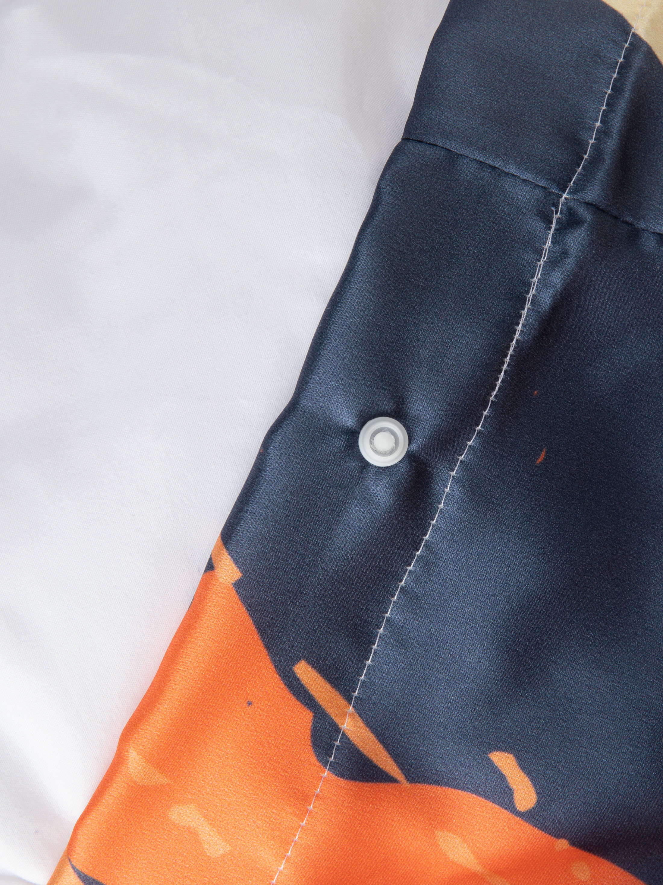 Custom Silk Duvet Cover  poppers