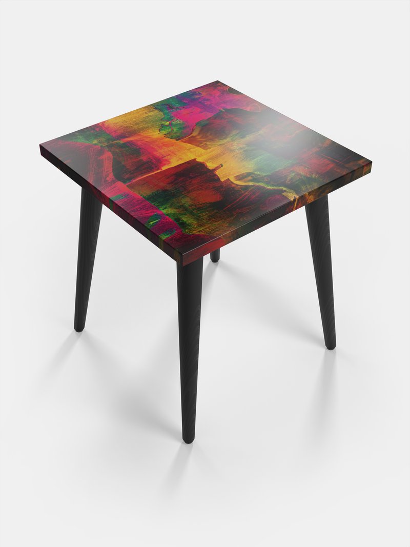 printed side table square top