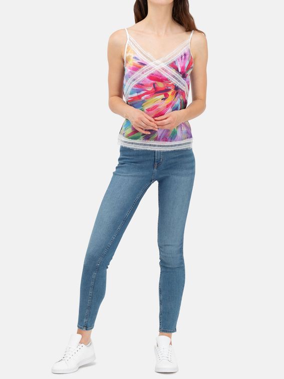 lace trim cami top with your design