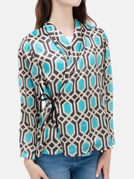 custom printed wrap blazer