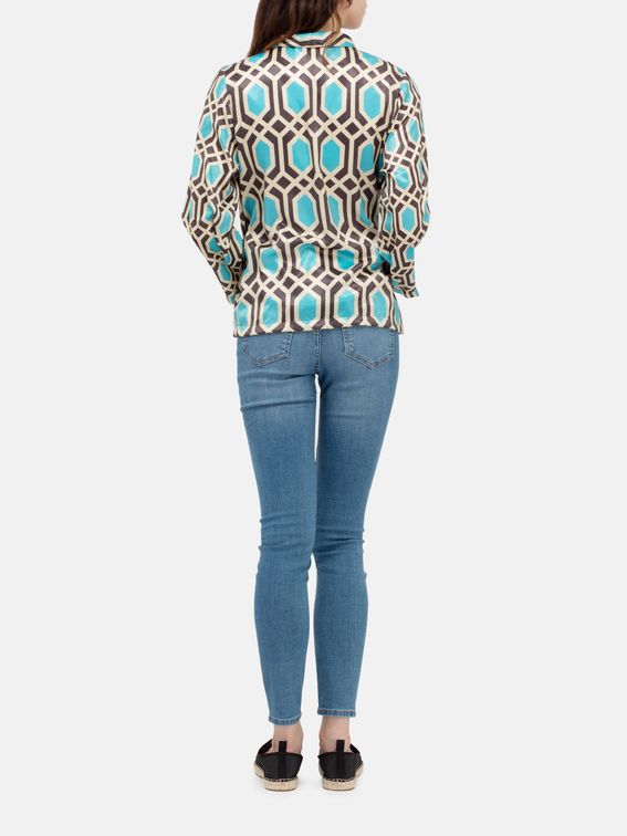printed wrap blazer