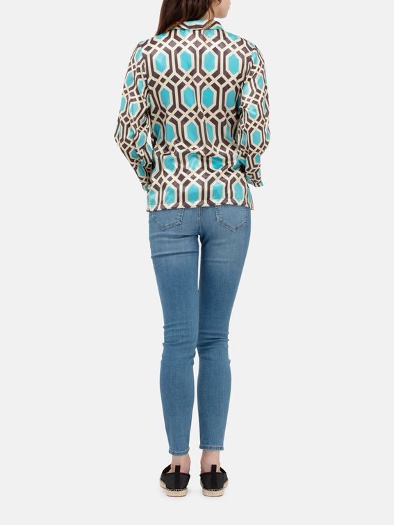 printed wrap blazer