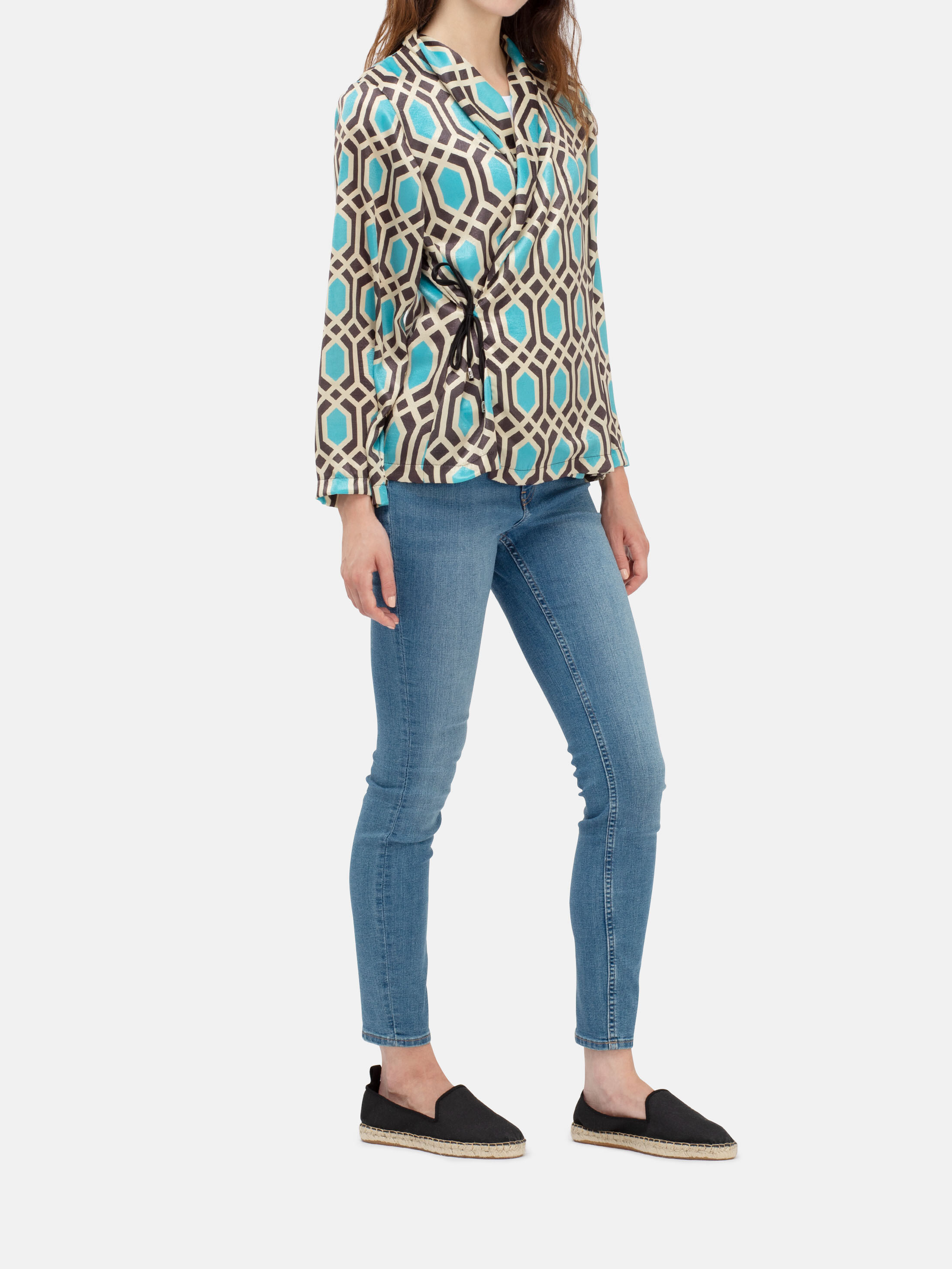 customised printed wrap blazer