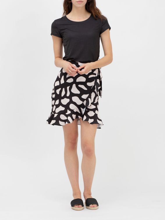 custom printed flounce skirt