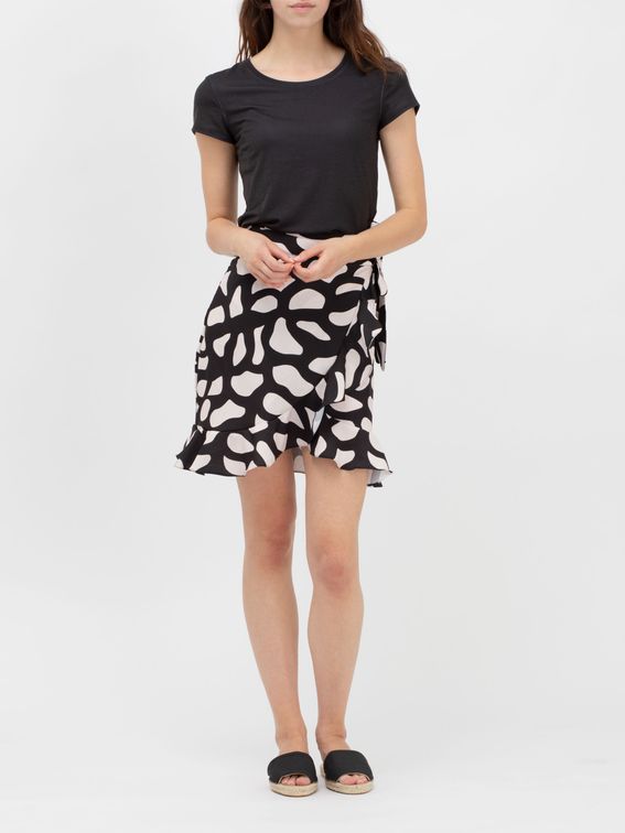 custom printed flounce skirt