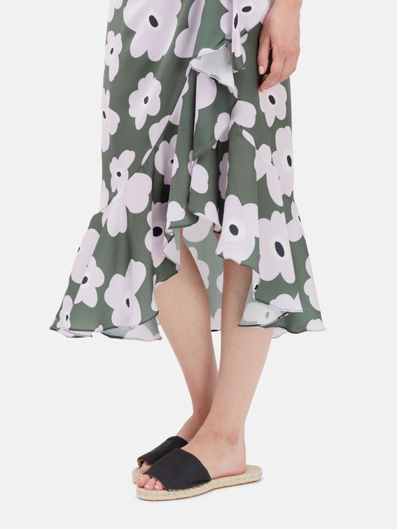 printed flounce skirt details