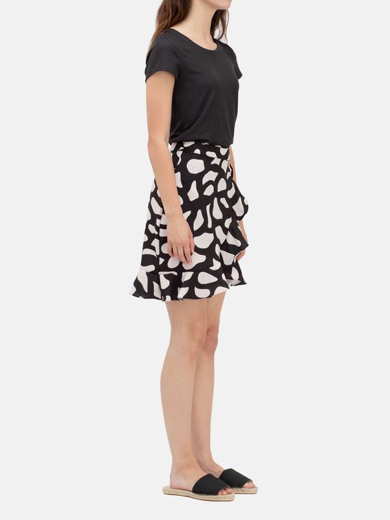 printed flounce skirt
