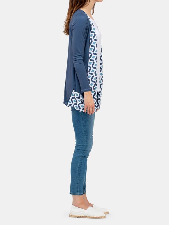 long sleeve waterfall cardigan custom printed