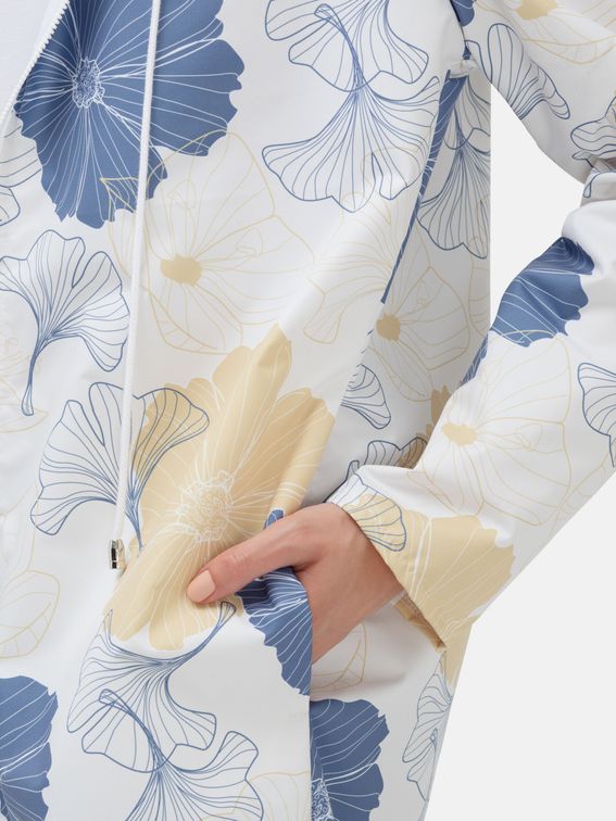 Close-up of waterproof fabric for custom rain mac