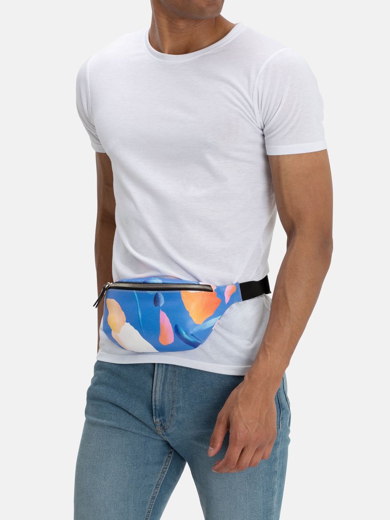 custom fanny pack with gold zip
