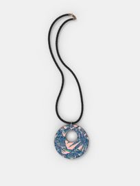 Circular custom wood pendant necklace