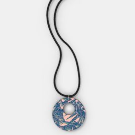 Circular custom wood pendant necklace