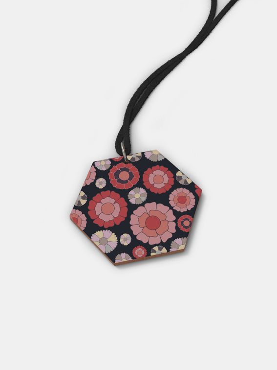 custom printed wood necklace