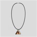 personalized wood pendant necklace triangle