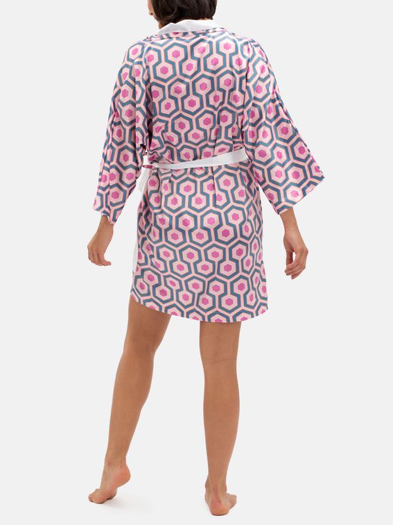 Personalized Kimono Robe Black floral design