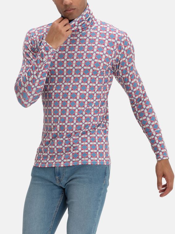 Dolcevita slim-fit stampato