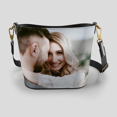 Personalized Leather Bucket Tote
