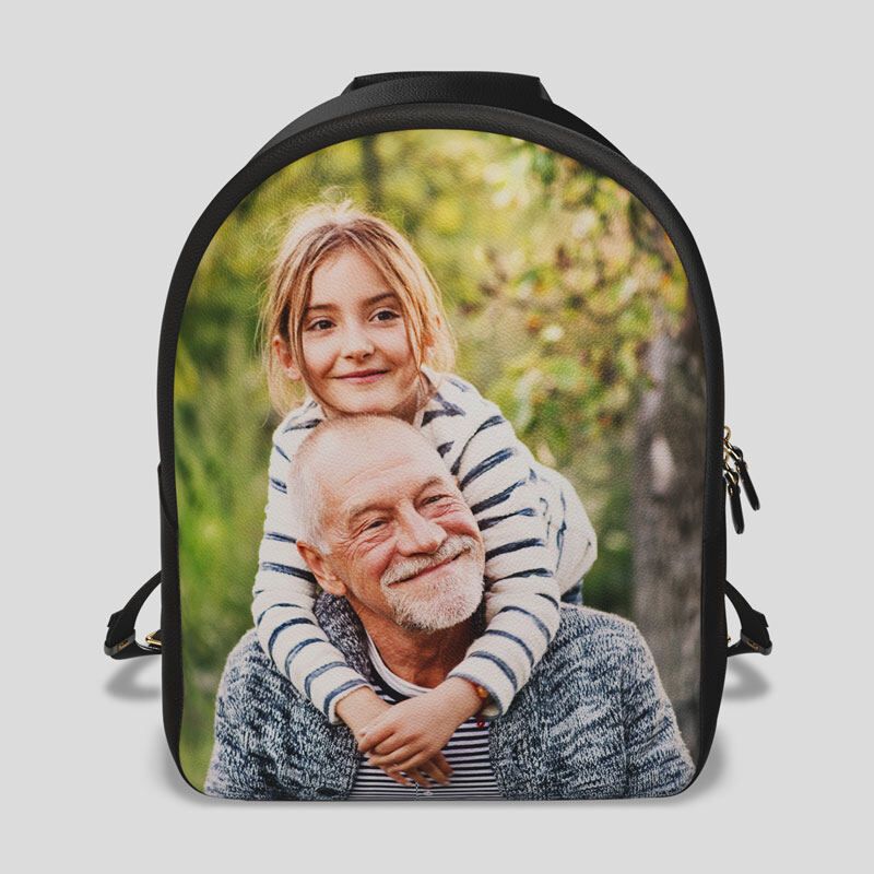 custom made leather backpack photo
