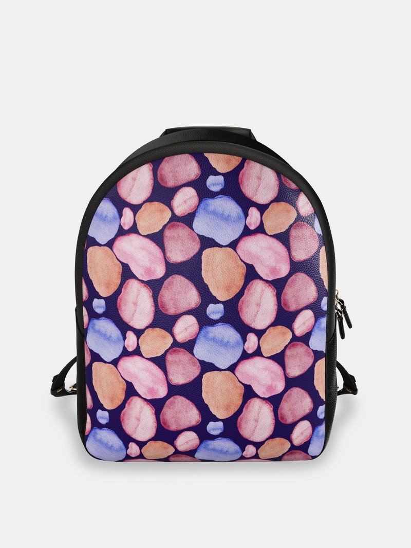 custom made leather backpack pink rocks