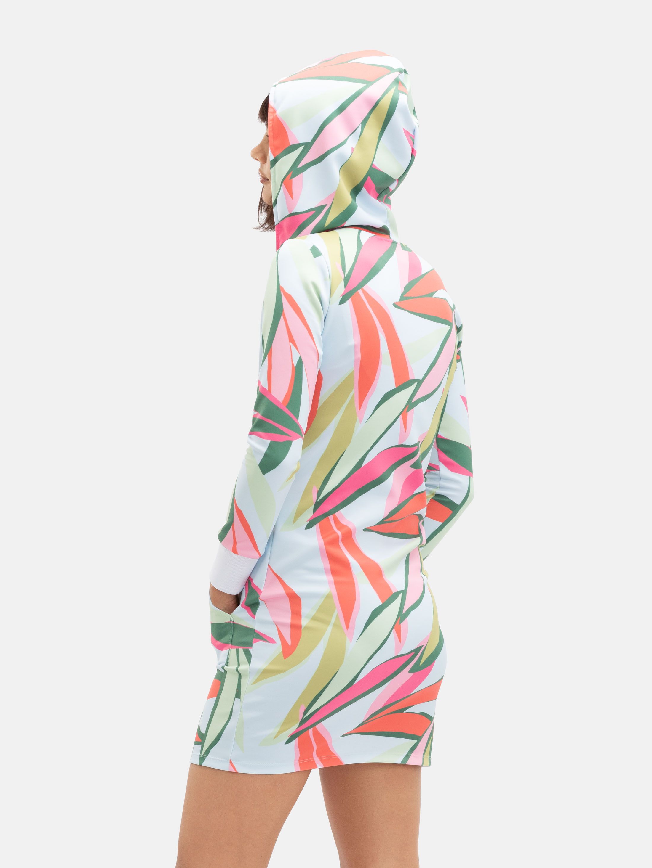 Robe à capuche imprimée en couleur