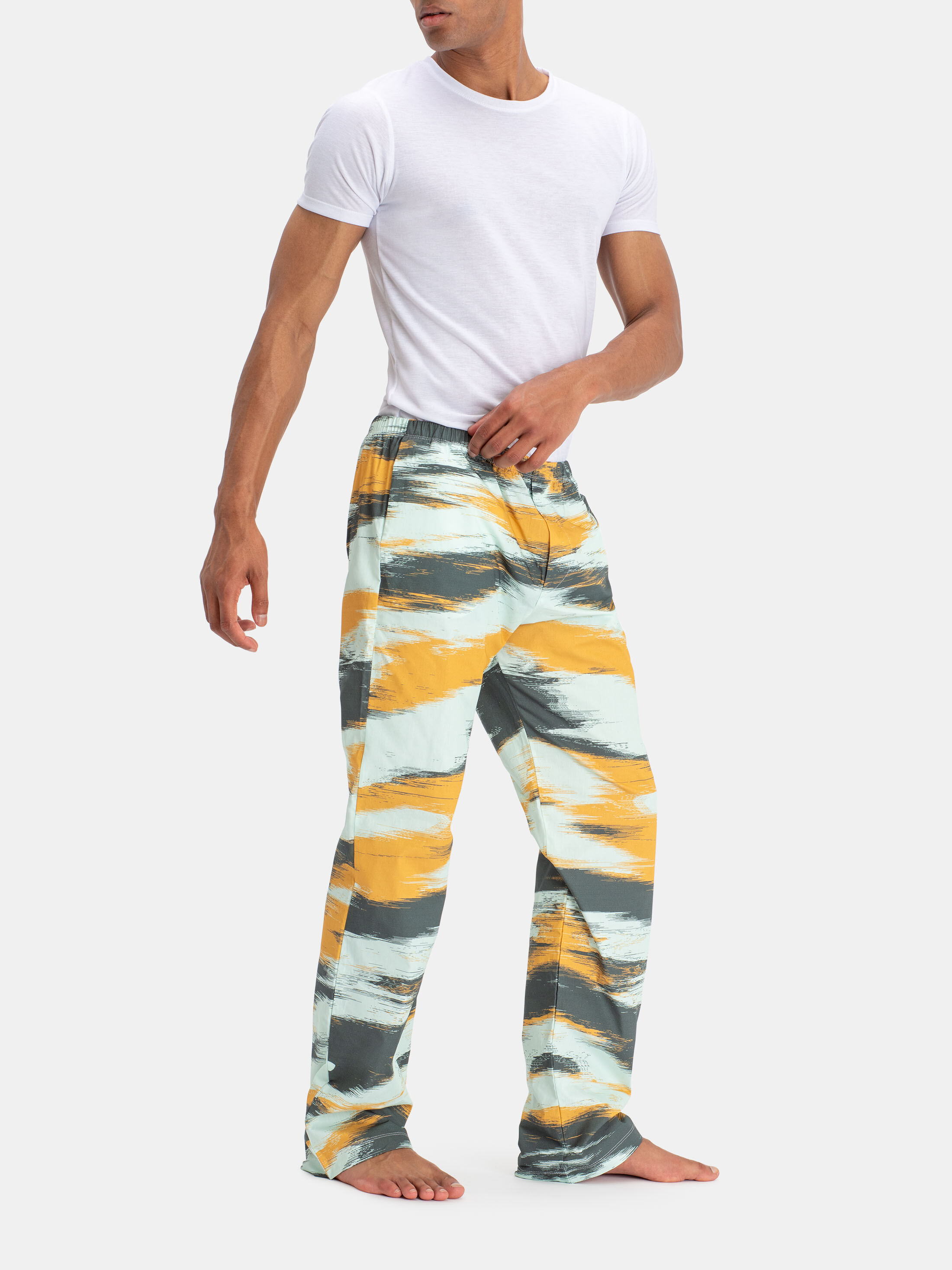 Men's Comfy Stretchy Solid Color Pants Home Pajamas Bottom - Temu