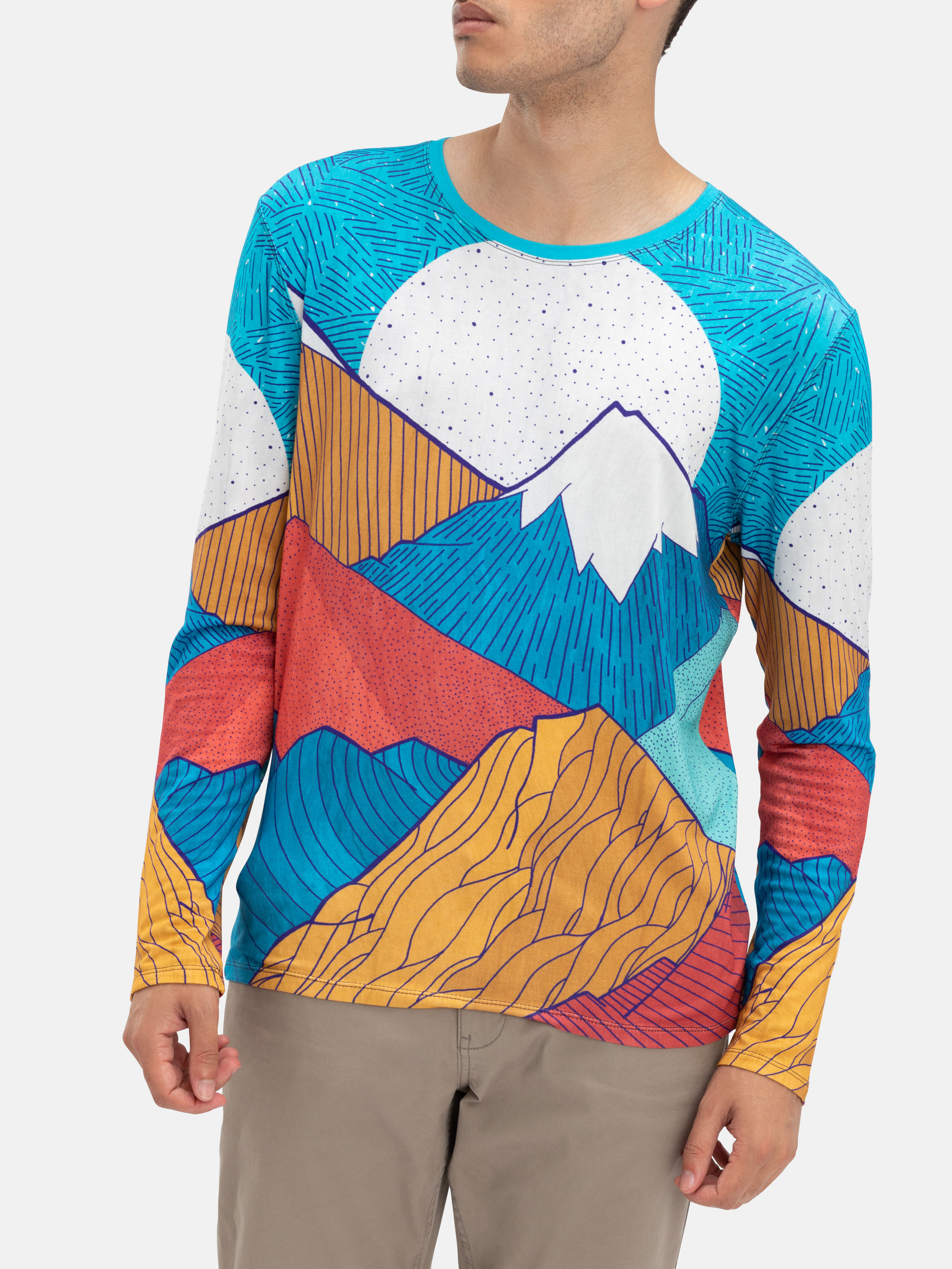 T-shirt à manches longues en coton personnalisé pour homme