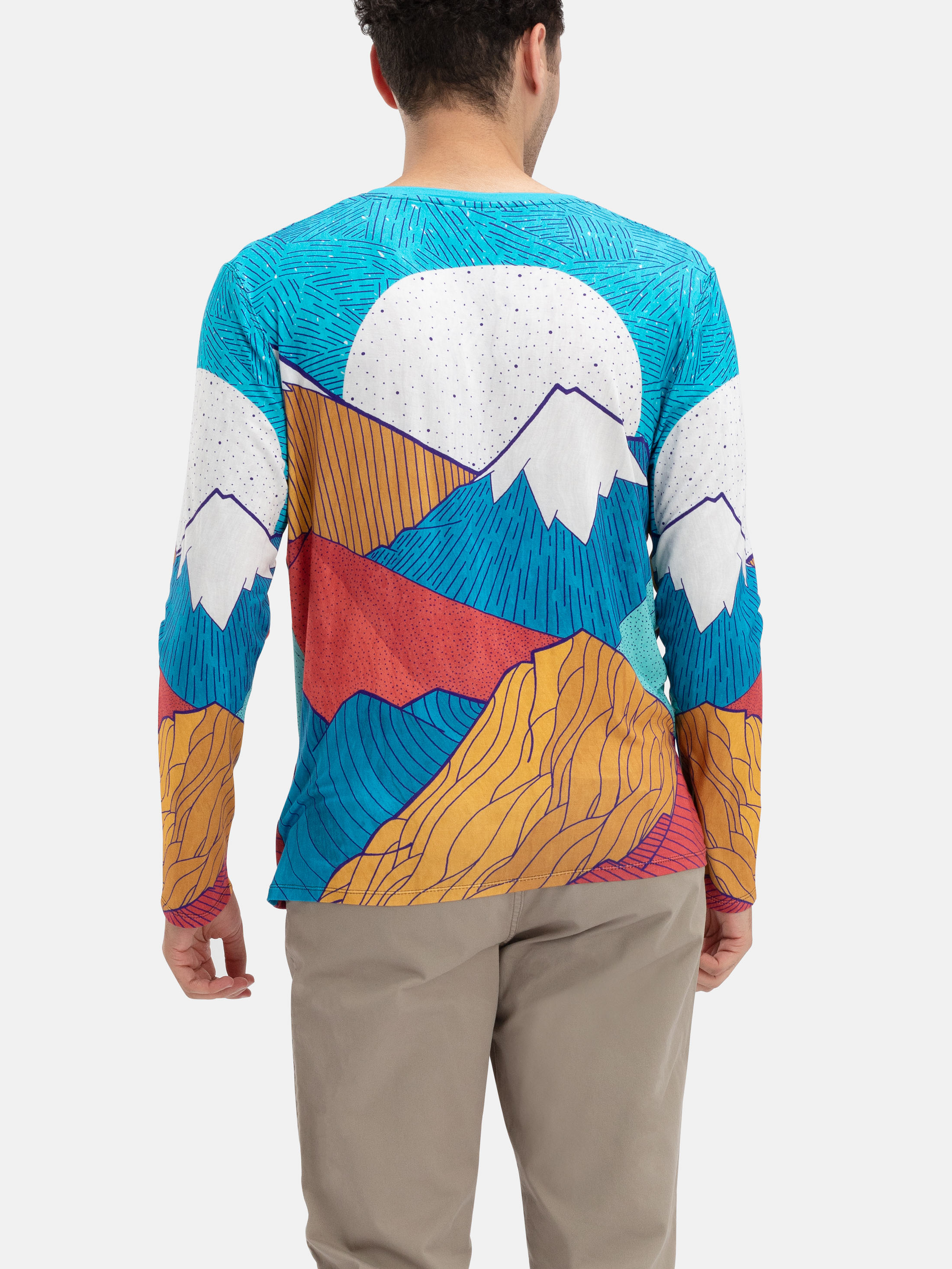 T-shirt basique à manches longues en coton pour homme