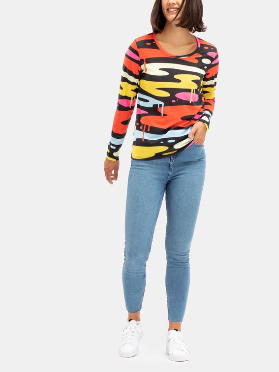Damen Basic Custom Langarm T-Shirt