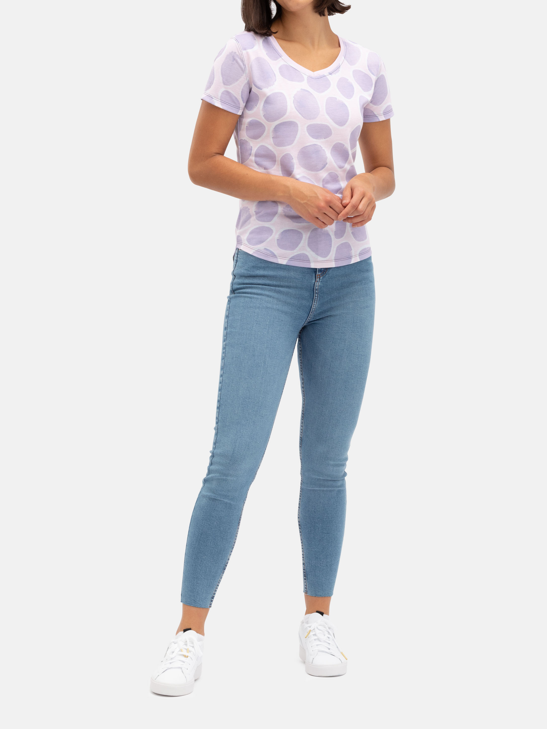 T-shirts col V personnalisés pour femmes