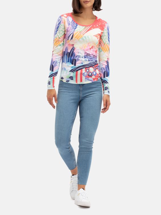 T-shirt à manches longues ajusté personnalisé pour femme