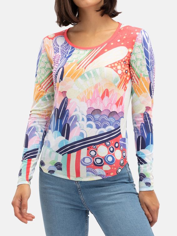 T-shirt slim à manches longues pour femme