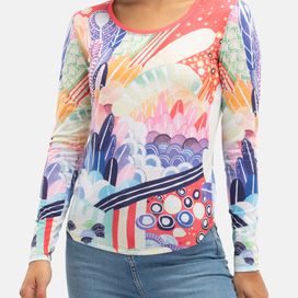 T-shirt slim à manches longues pour femme