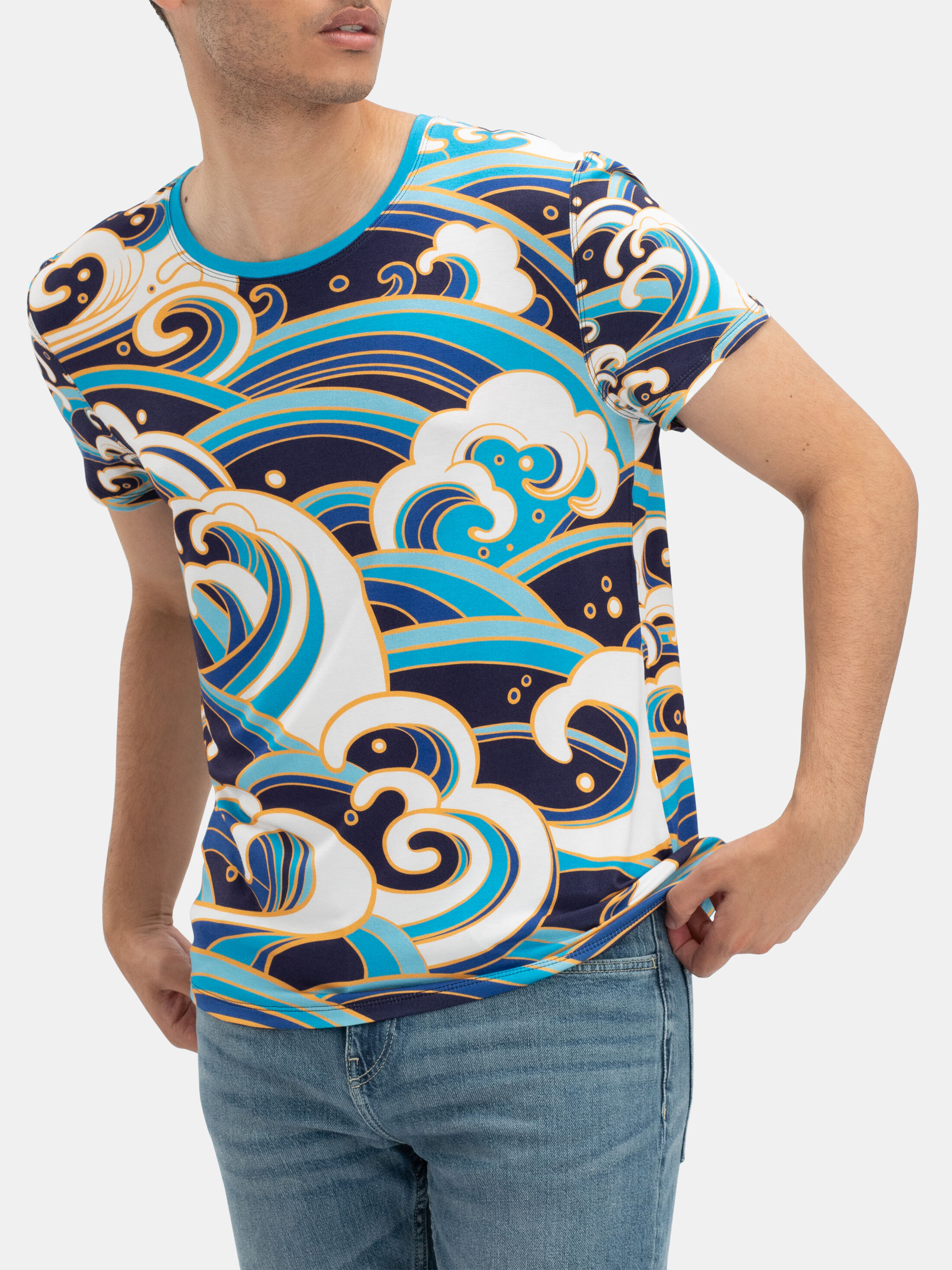 Men's Printed Crew Neck T-Shirt handmade to order