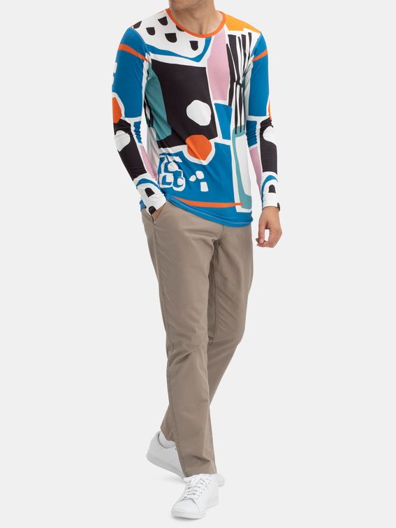 Men's Custom Slim Fit Long Sleeve Jersey T-Shirt