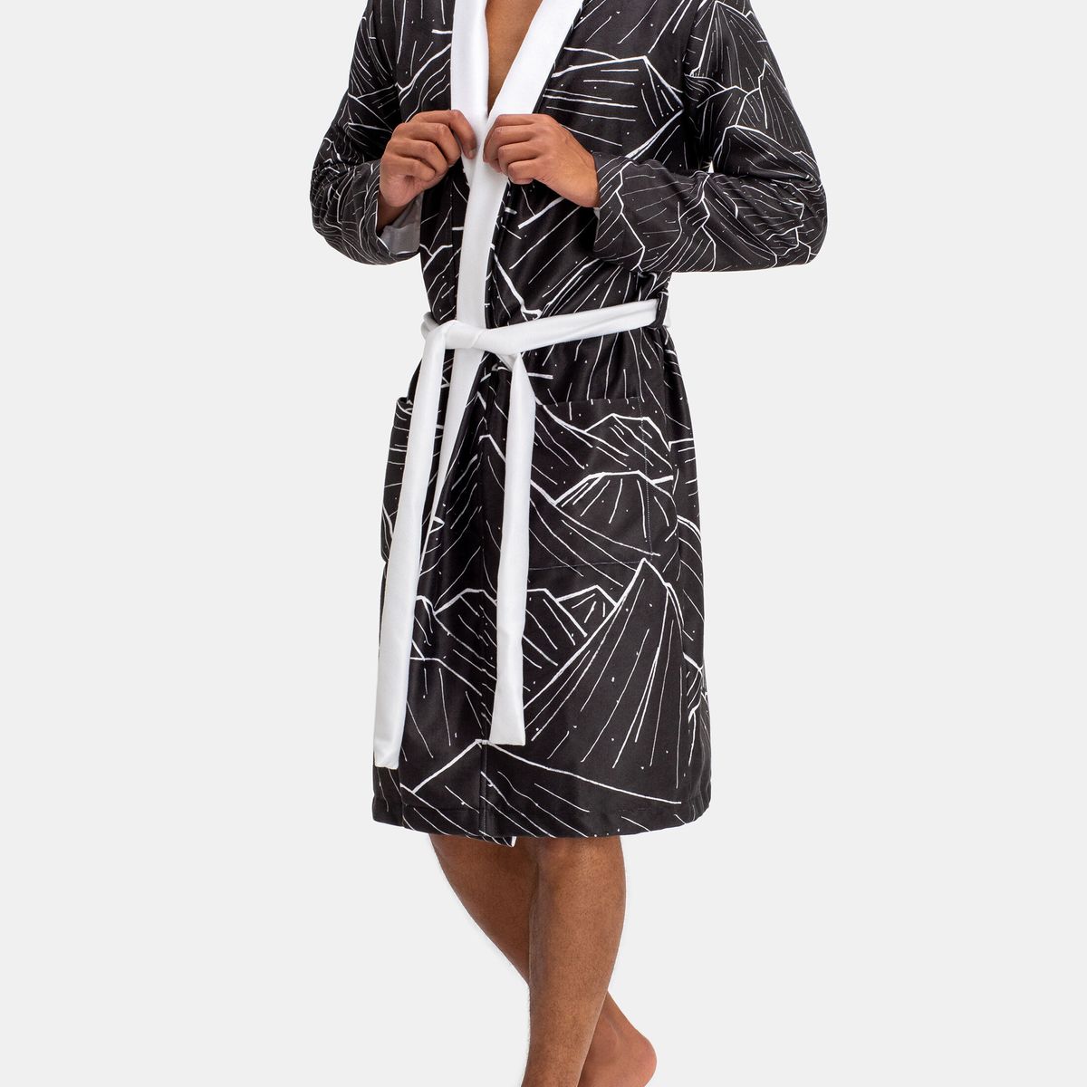 Hooded Bathrobe Mens Towelling Dressing Gown Personalised Mens