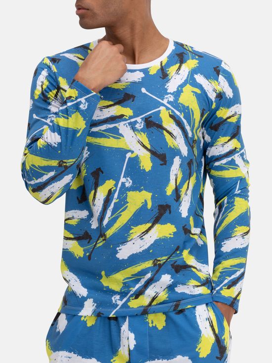 Wholesale Men's 100% Cotton Pajama Set Long Sleeve Pajamas Tops