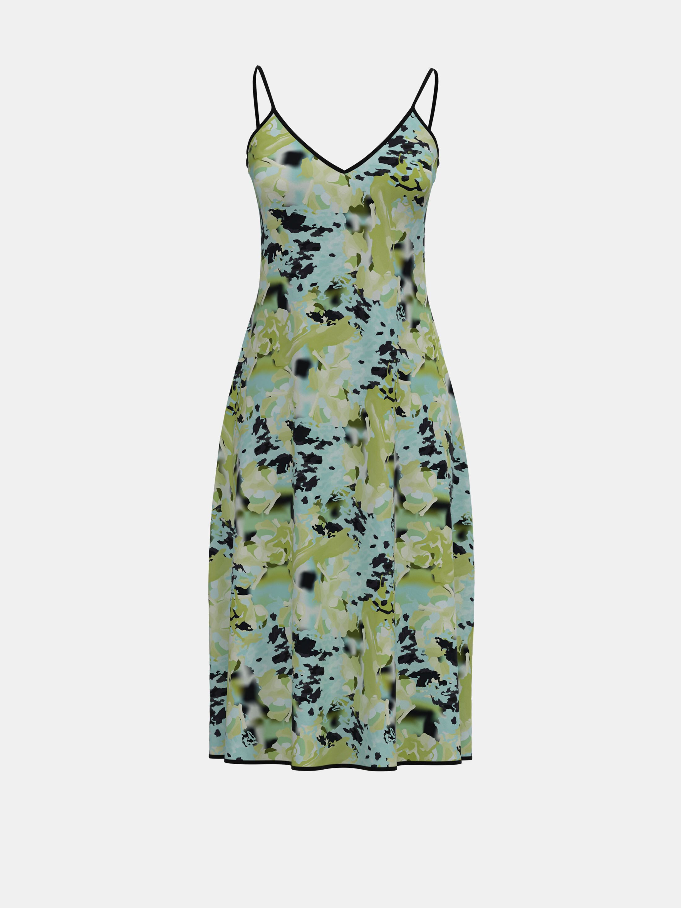 custom printed sleeveless midi dress