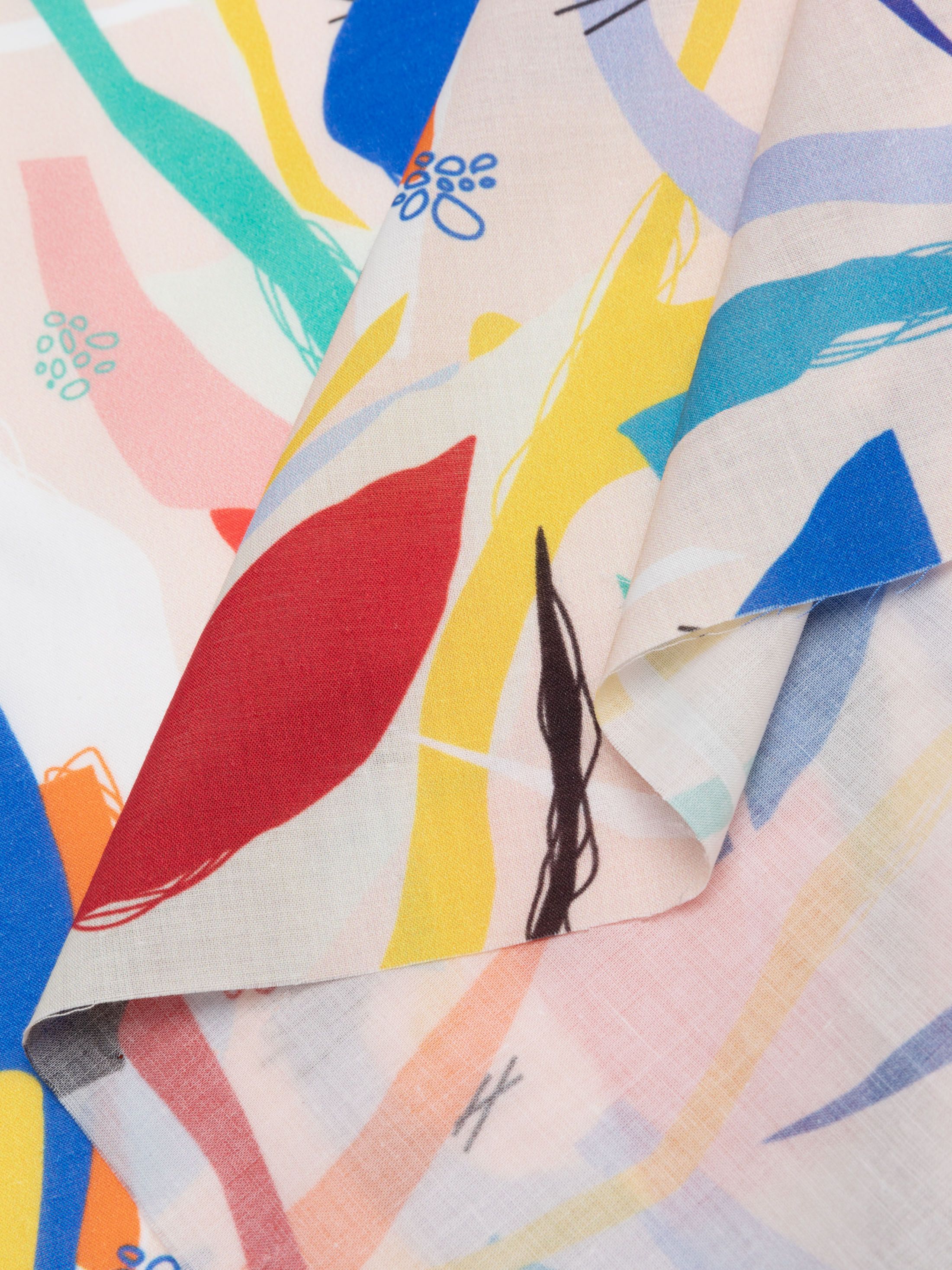 print on custom cotton muslin fabric pattern fold crease