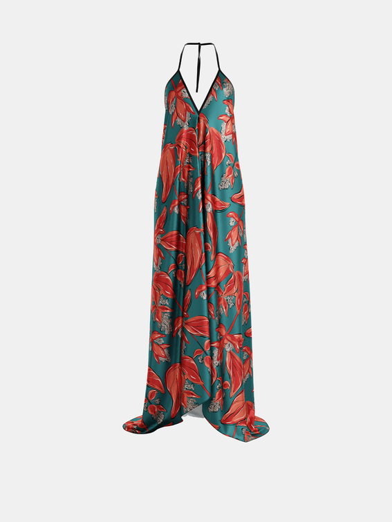 Custom halter neck backless dress