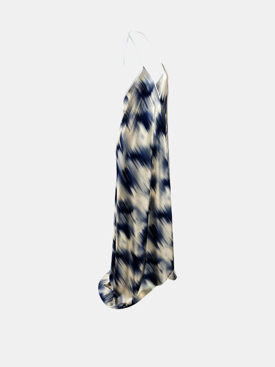 Stampa su vestito con scollo halter