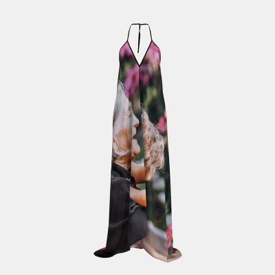 Personalized halterneck backless dress