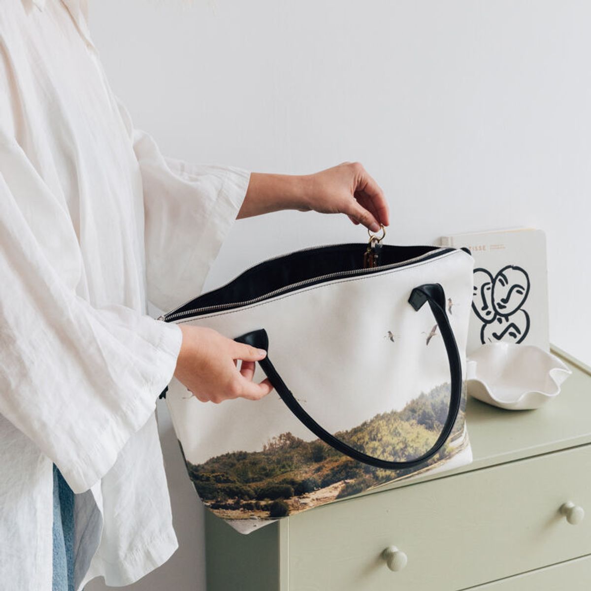 Custom Tote Bags With Personalised Zippered Tote Bag