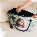 custom zip top handbag