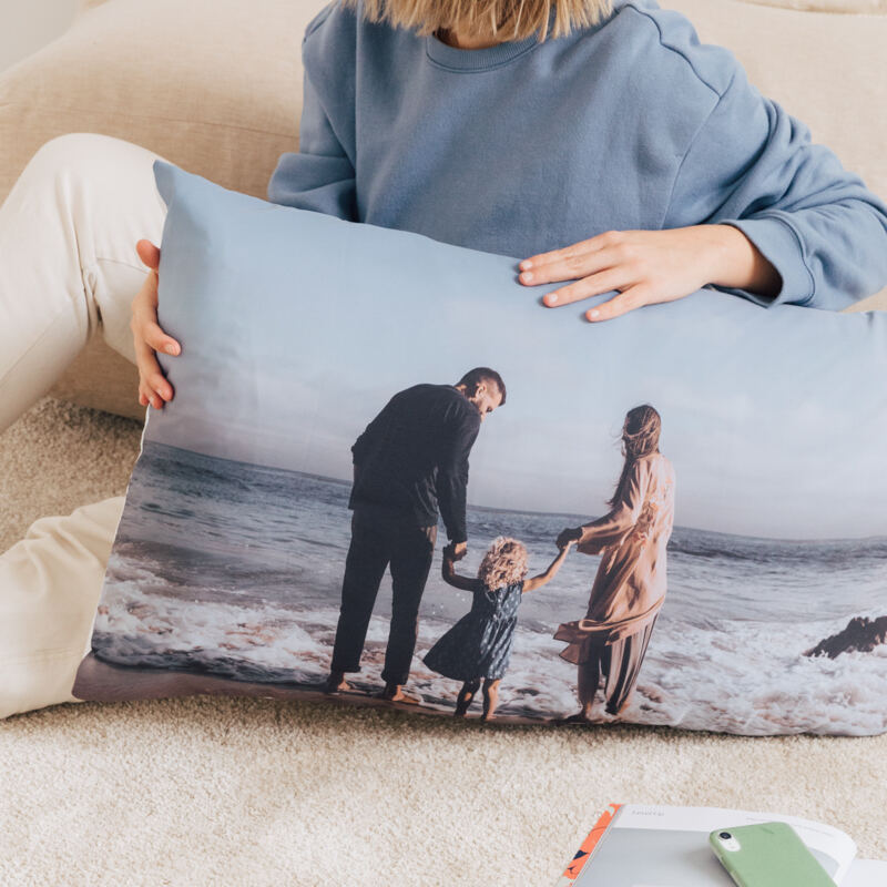 Personalised Photo Pillowcase Cushion Pillow Case Cover Custom Gift up to 4 pics 