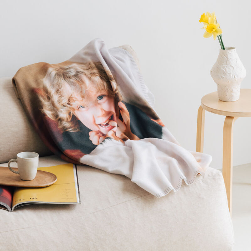 Blanket with photos printed on online it