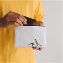 personalised leather photo clutch bag