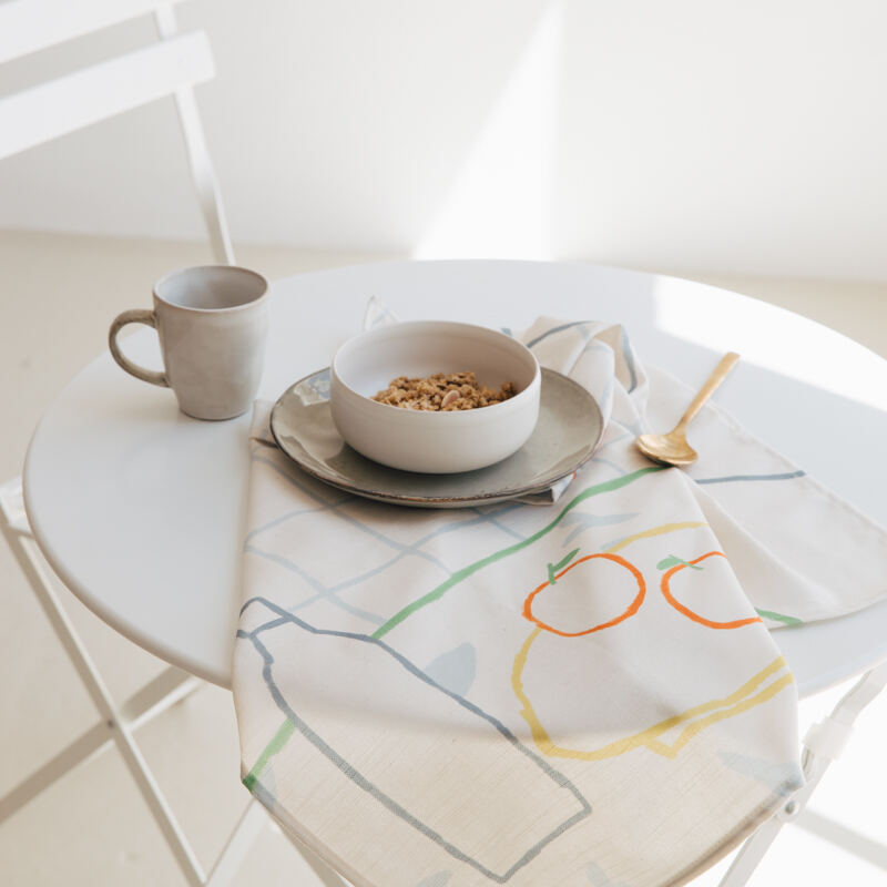 Personalised linen tea towel sale