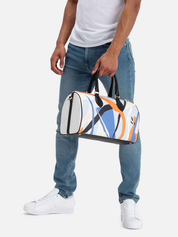 printed duffle bag