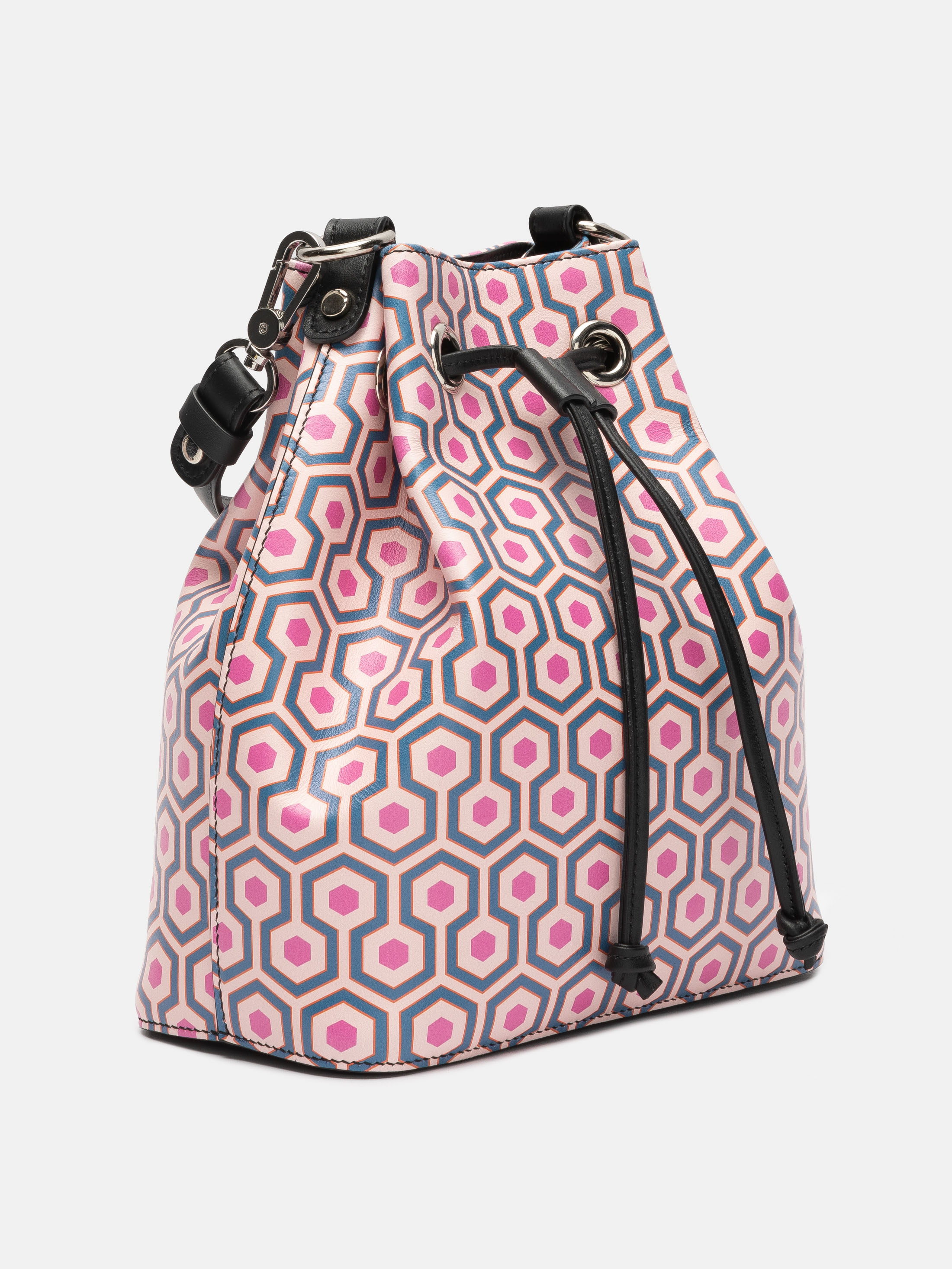 leren bucket bag bedrukken